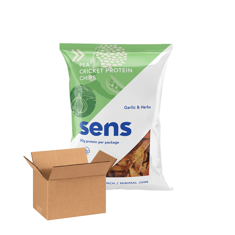 Protein chipsy s cvrččím proteinem - Česnek & Bylinky (80g) - box 12 kusů